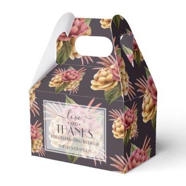 Modern Peony Flowers Favor Boxes