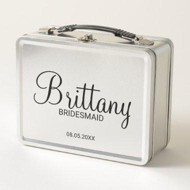 Modern Personalized Bridesmaids Metal Gift Box