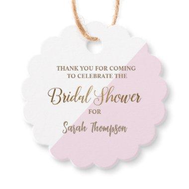 Modern Personalized Pink Gold Bridal Shower Favor Tags