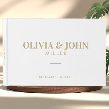 Modern Personalized With Name Wedding Reception Guest Book