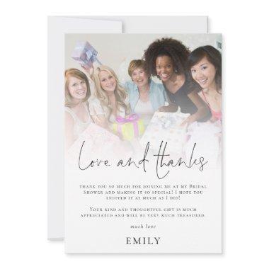 Modern Photo Overlay Bridal Shower Love Thanks Invitations