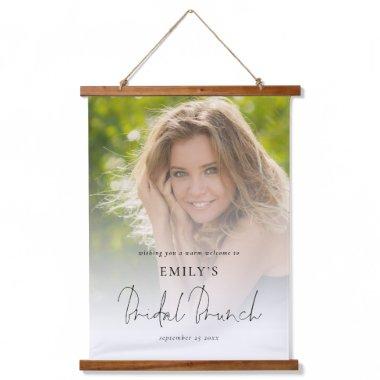 Modern Photo Overlay Welcome Bridal Shower Brunch Hanging Tapestry