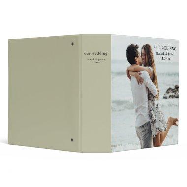 Modern Photo Simple Sage Green Wedding Planner 3 R 3 Ring Binder