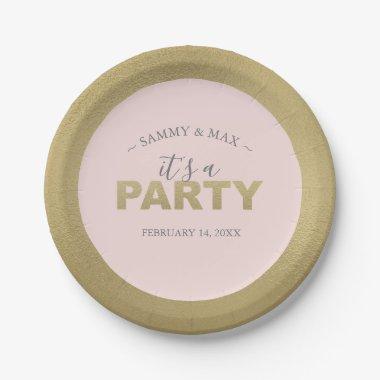 Modern Pink and Gold Girly Party Paper Plates