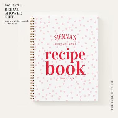 Modern Pink and Red Spot Bridal Shower Recipe Book