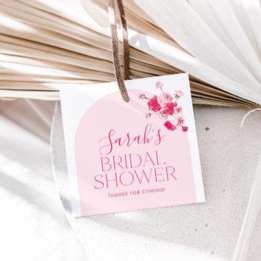 Modern Pink Bright Floral Bridal Shower Favor Tag