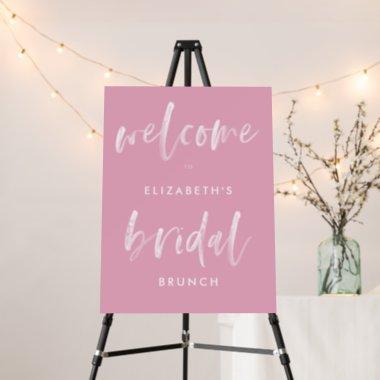 Modern Pink Brush Calligraphy Bridal Welcome Foam Board