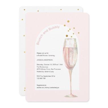 Modern Pink chic pop the bubbly champagne bridal Invitations