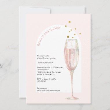 Modern Pink chic pop the bubbly champagne bridal Invitations