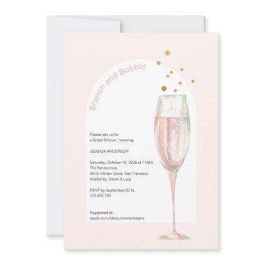 Modern Pink chic pop the bubbly champagne bridal Invitations