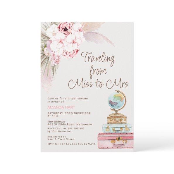 Modern Pink Floral  Miss to Mrs