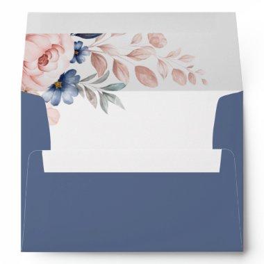 Modern Pink Floral Elegant Invitations Envelope