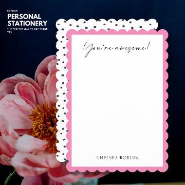 Modern Pink Fun You're Awesome Thank You Invitations