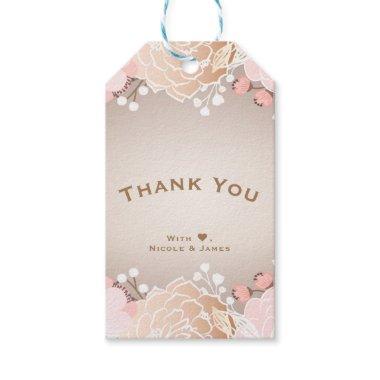 Modern Pink & Gold Floral Bridal Shower Any Event Gift Tags