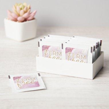 Modern Pink Gold Marble Germ Free Hand Sanitizer Packet