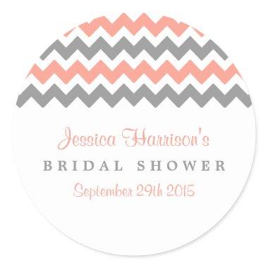Modern Pink & Grey Chevron  Stickers
