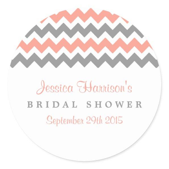 Modern Pink & Grey Chevron  Stickers