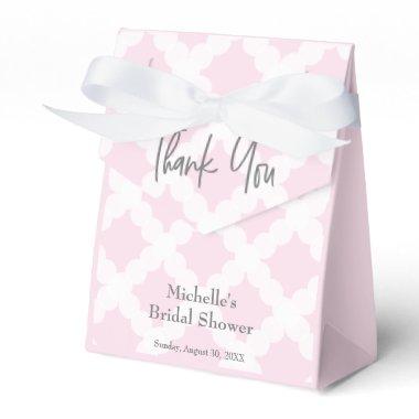 Modern pink grey white thank you bridal shower favor boxes