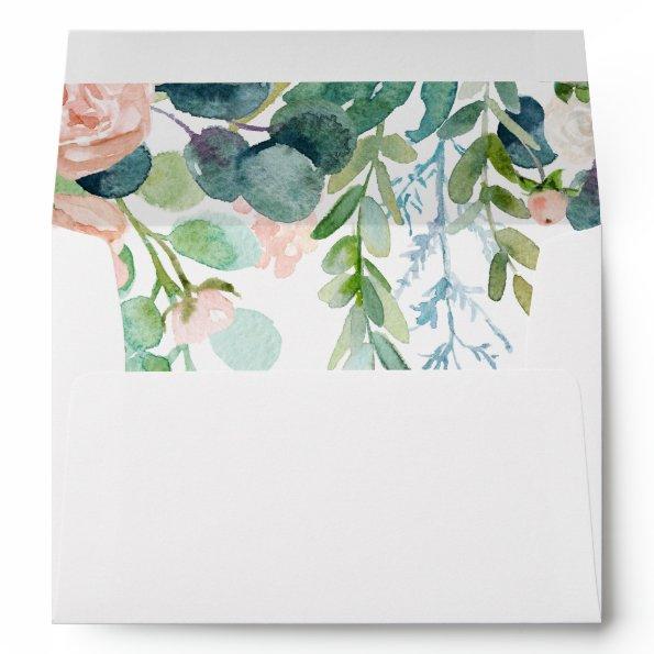 Modern Pink Tropical Wedding  Envelope