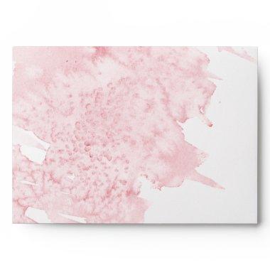 Modern Pink Watercolor Wash Simple Minimalist Art Envelope
