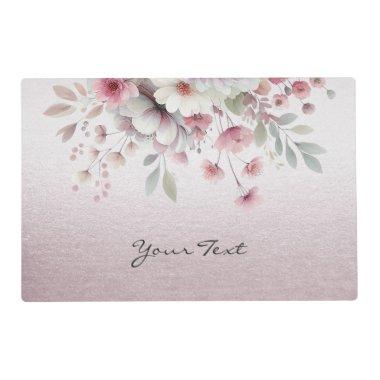 Modern Pink White Floral Placemat