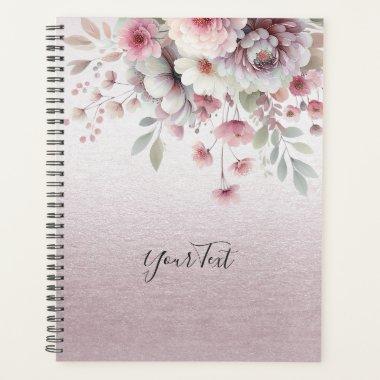 Modern Pink White Floral Wedding Planner