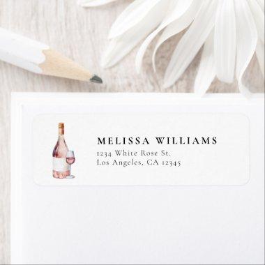 Modern Pink Wine  Return Address Label