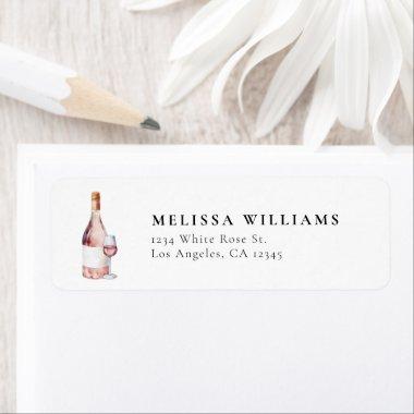 Modern Pink Wine Bridal Shower Return Address Label