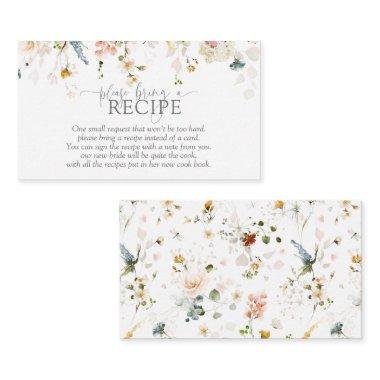 Modern Please Bring A Recipe Watercolor Flowers Enclosure