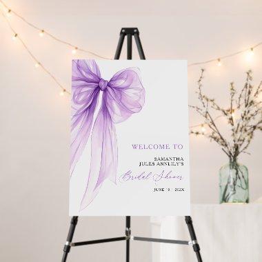 Modern Purple Bow  Welcome Sign