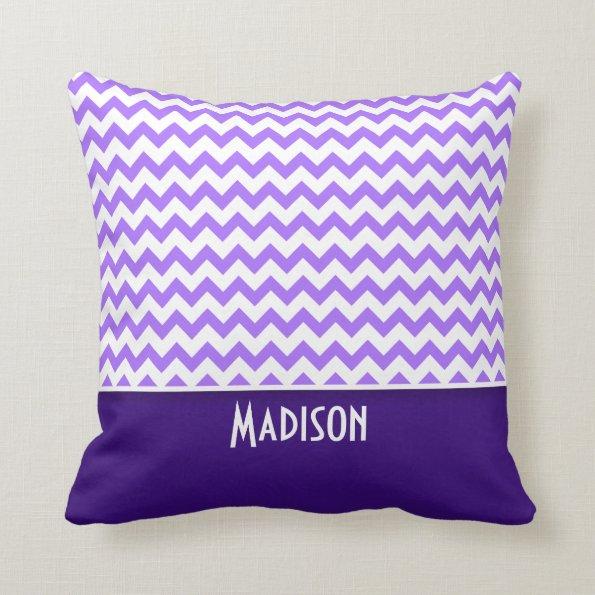 Modern Purple Chevron Throw Pillow