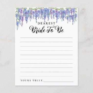 Modern Purple Floral Letter to Bride Bridal Shower