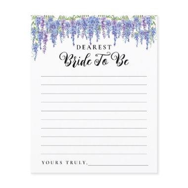 Modern Purple Floral Letter to Bride Bridal Shower