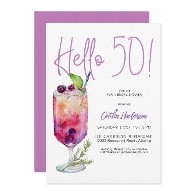 Modern Purple Hello 50 Birthday Party