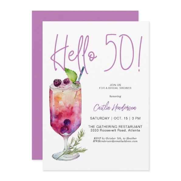 Modern Purple Hello 50 Birthday Party