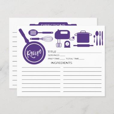 Modern Purple Kitchen Utensils Recipe Invitations