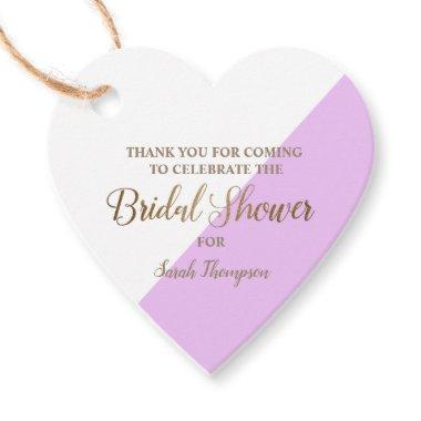 Modern Purple lavender Gold Bridal Shower custom Favor Tags