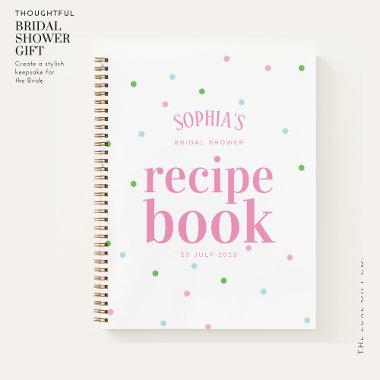 Modern Rainbow Spot Bridal Shower Recipe Book