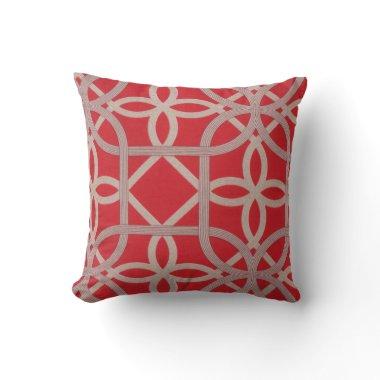 Modern Red Design Throw Pillow