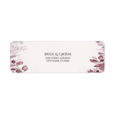 Modern Red Leaves Return Address Label