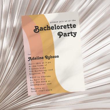 Modern Retro 70's Rainbow Bachelorette Party Invitations