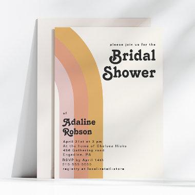 Modern Retro 70's Rainbow Bridal Shower Invitations