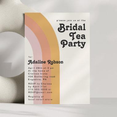 Modern Retro 70's Rainbow Bridal Tea Party Invitations