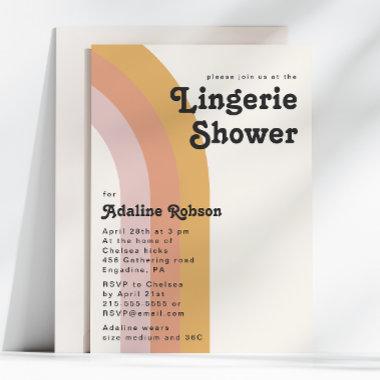 Modern Retro 70's Rainbow Lingerie Shower Invitations