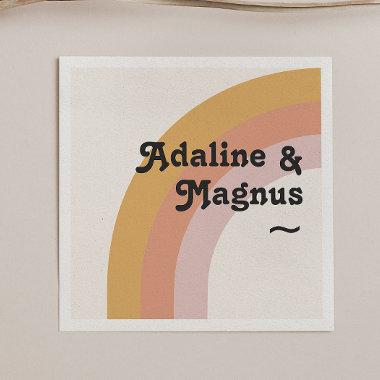 Modern Retro 70's Rainbow | Wedding Napkins