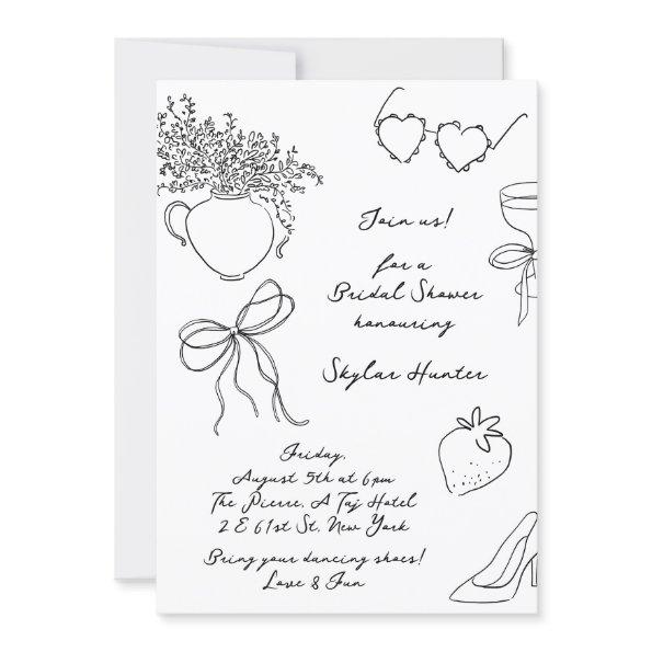 Modern Retro Boho Doodle RSVP