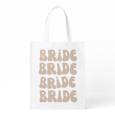Modern Retro Bride Bachelorette Party Vintage Grocery Bag