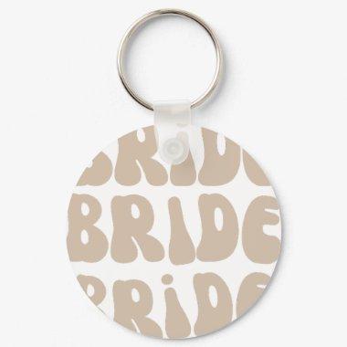 Modern Retro Bride Bachelorette Party Vintage Keychain