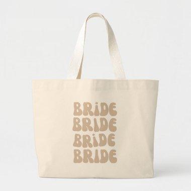 Modern Retro Bride Bachelorette Party Vintage Large Tote Bag