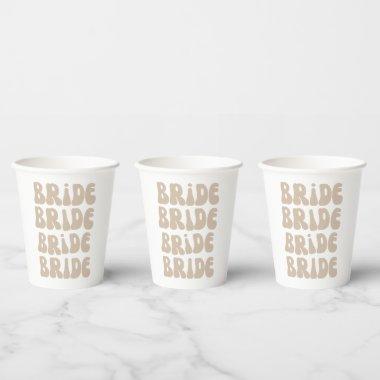 Modern Retro Bride Bachelorette Party Vintage Paper Cups